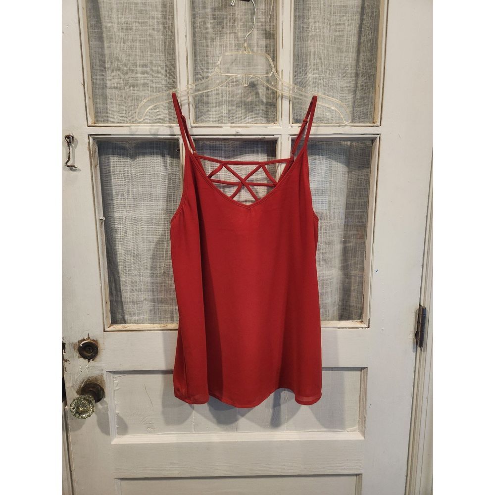 Naked Zebra Red Spahetti Strap Tank‎ Top